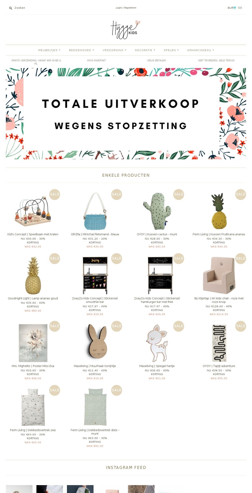 hygge-kids.be shopify website screenshot