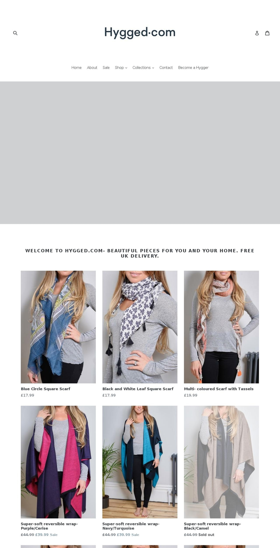 hygged.com shopify website screenshot