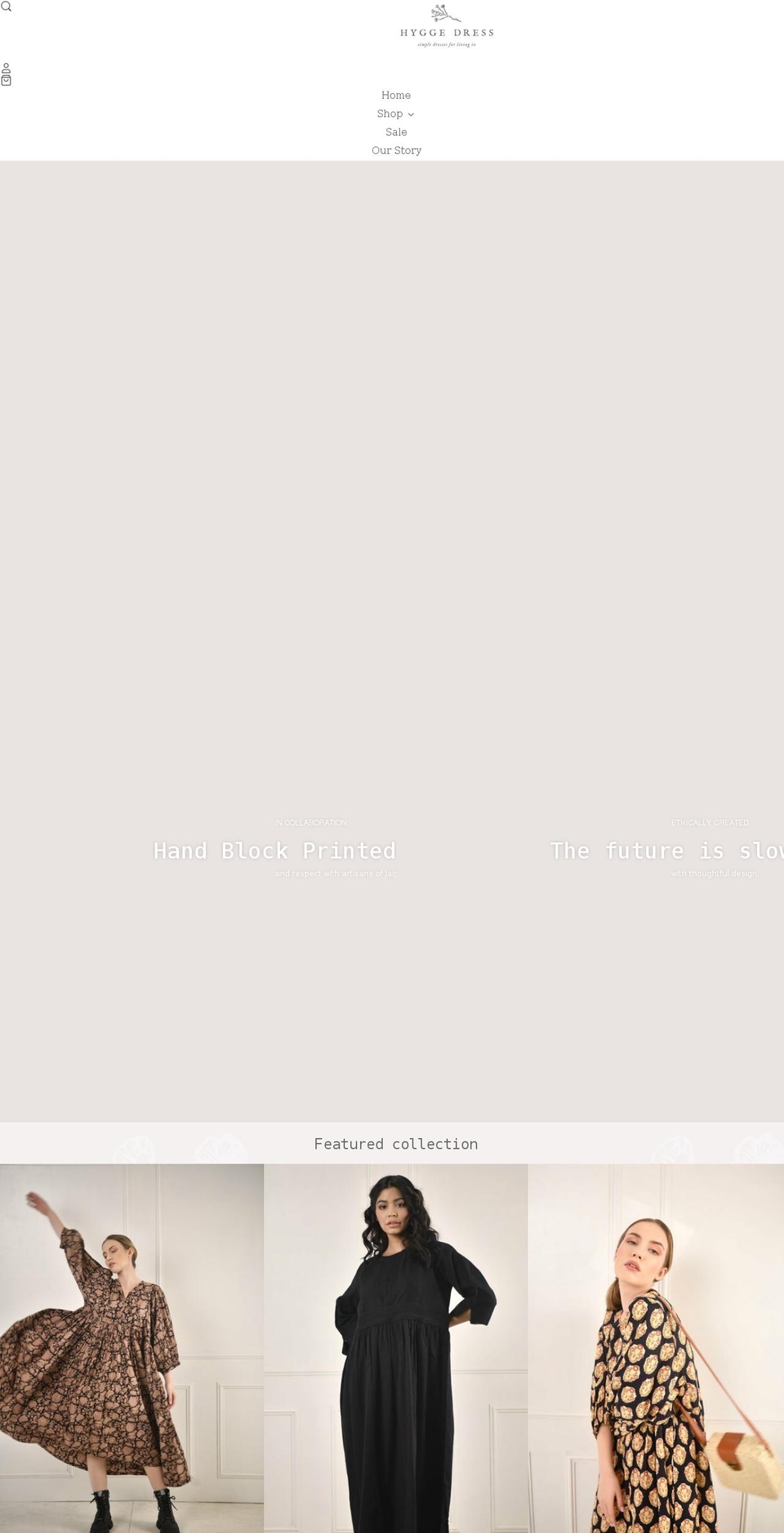 hyggedress.com shopify website screenshot