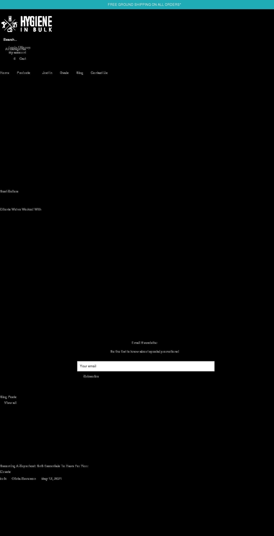 hygieneinbulk.com shopify website screenshot