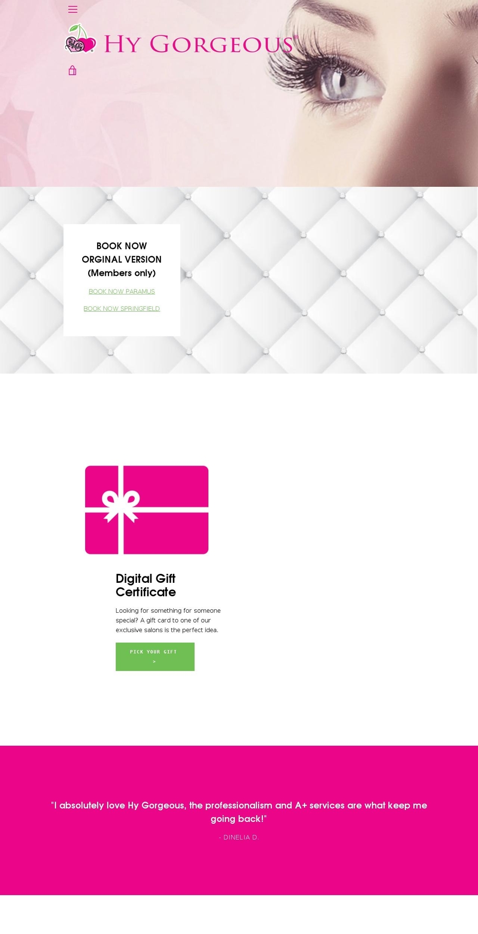 hygorgeous.com — Shopify storefront screenshot