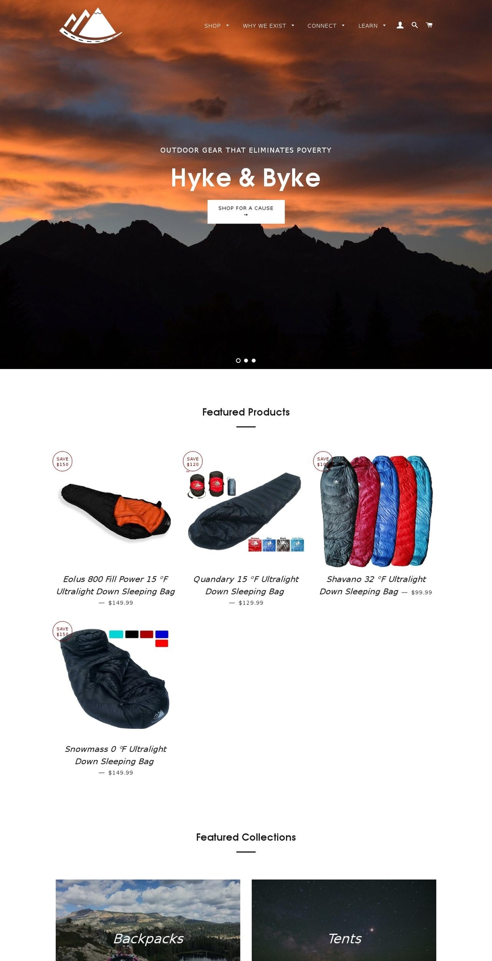 hykeandbyke.com shopify website screenshot