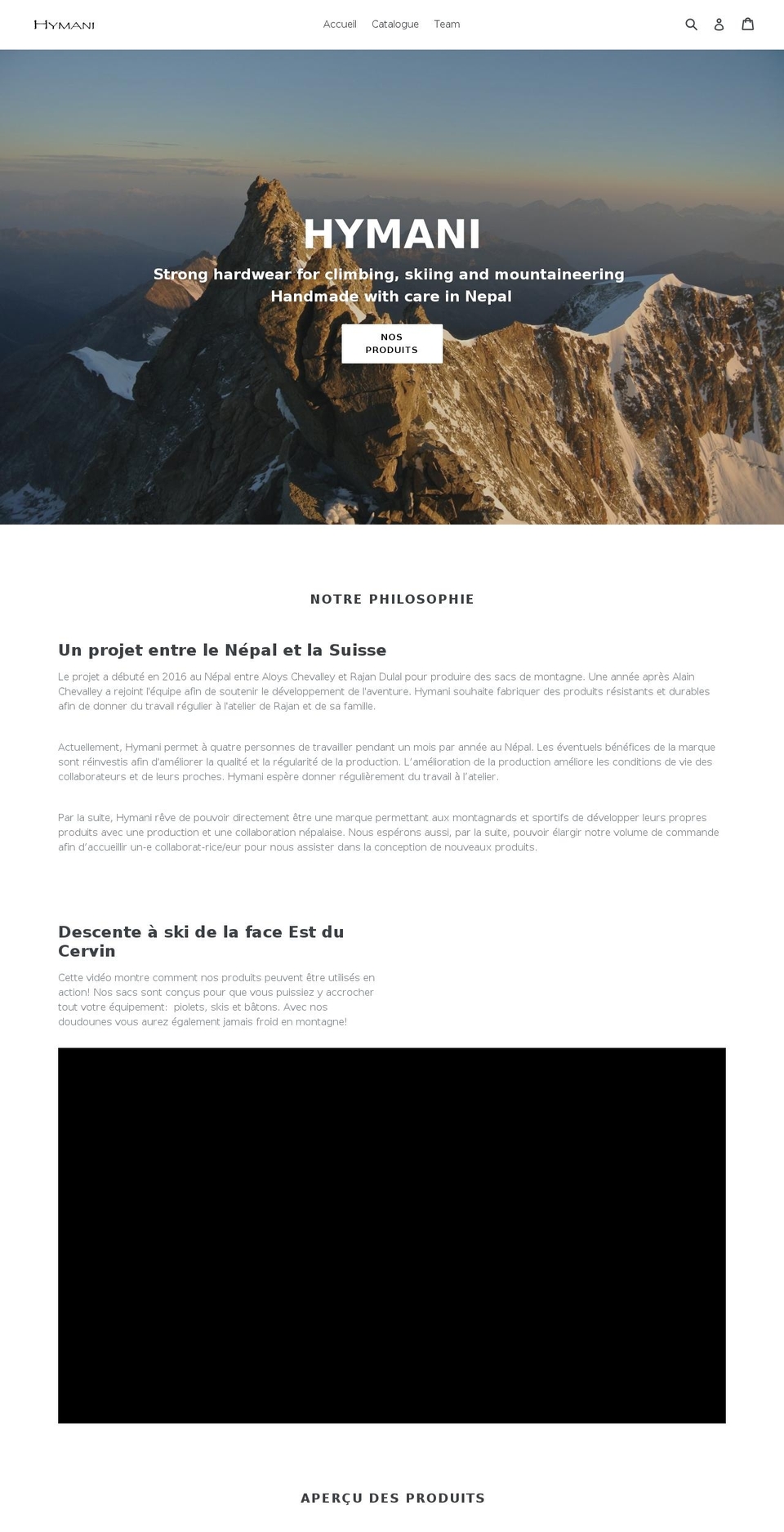 hymani.com — Shopify storefront screenshot