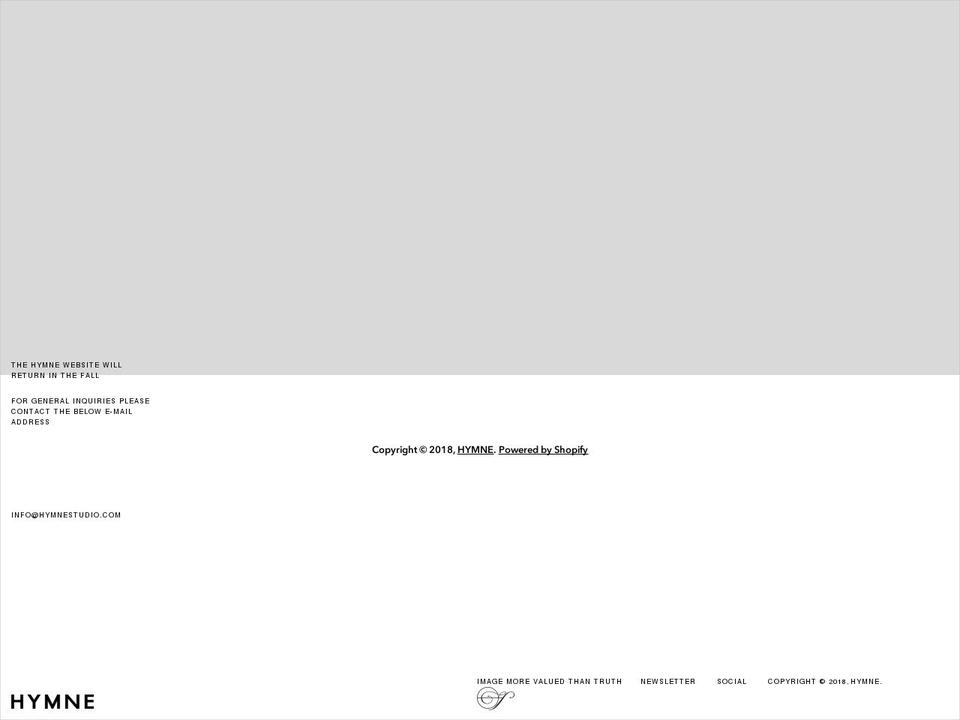 hymnestudio.com shopify website screenshot
