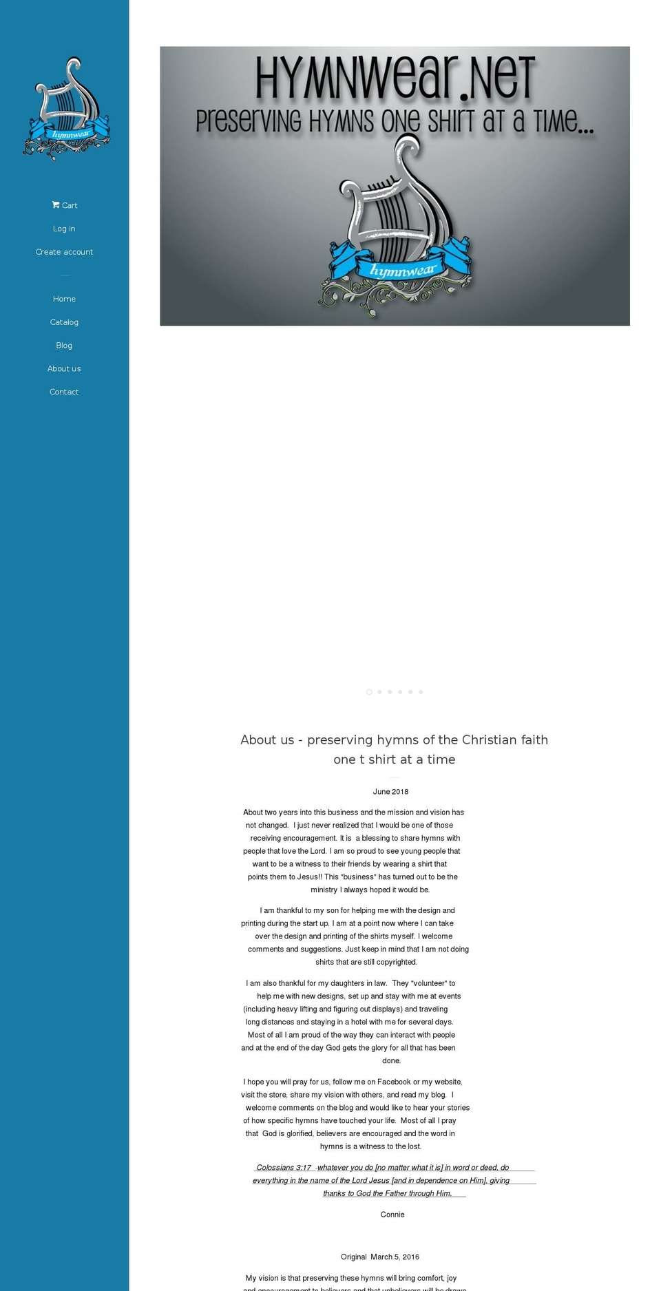 hymnwear.net shopify website screenshot