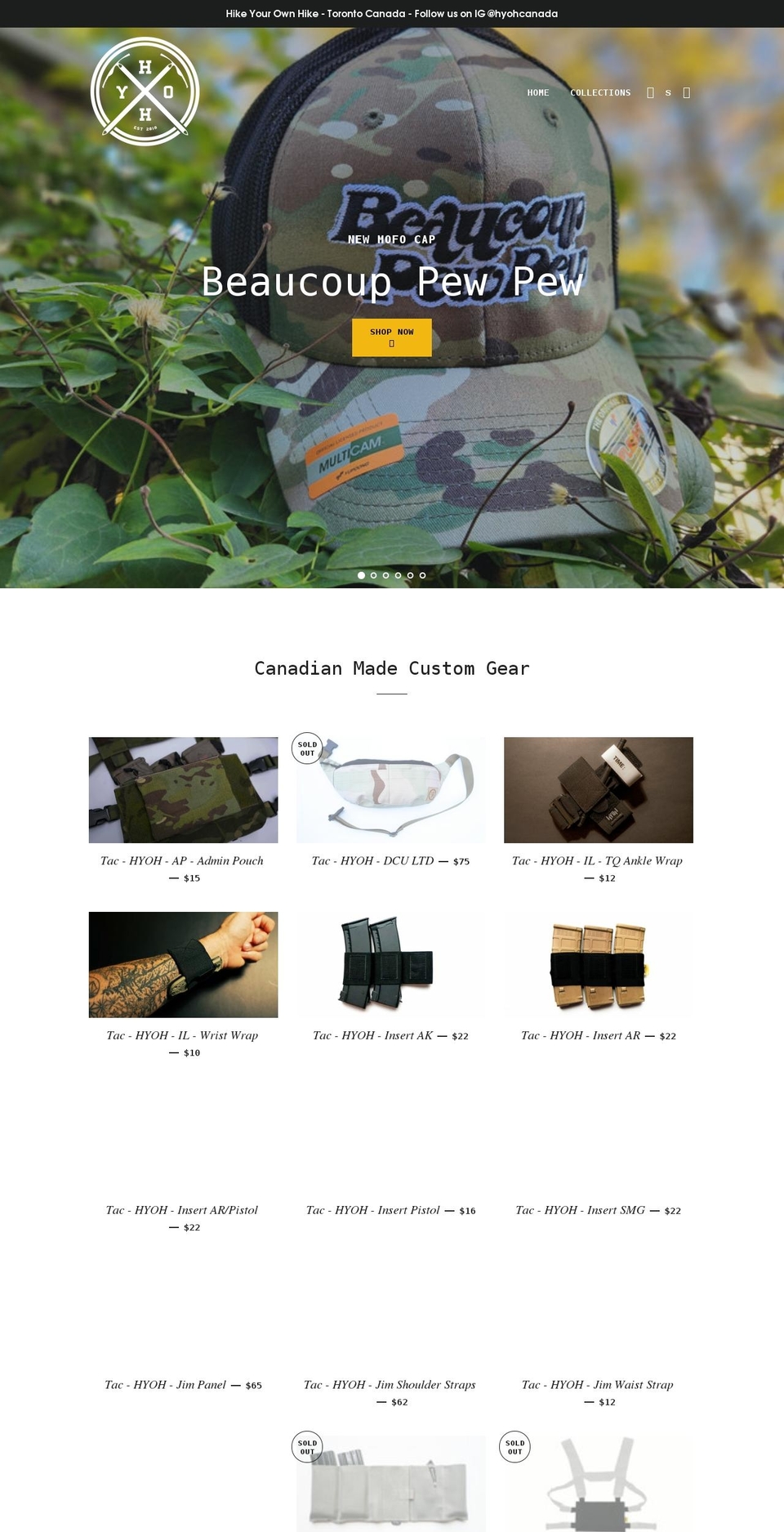 hyoh.ca shopify website screenshot