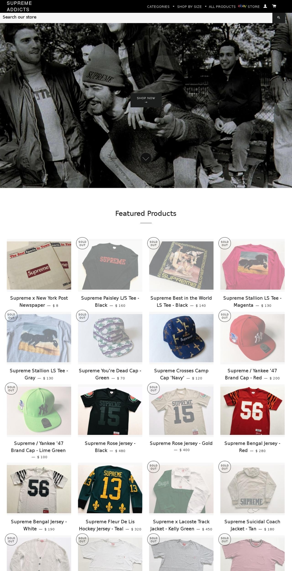 hypeaddicts.com — Shopify storefront screenshot