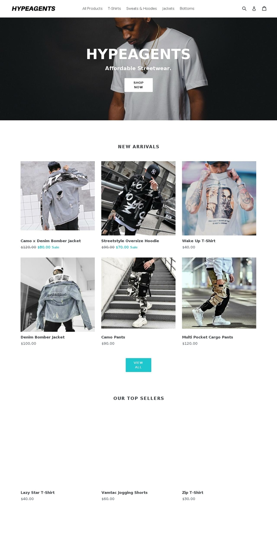 hypeagents.com shopify website screenshot