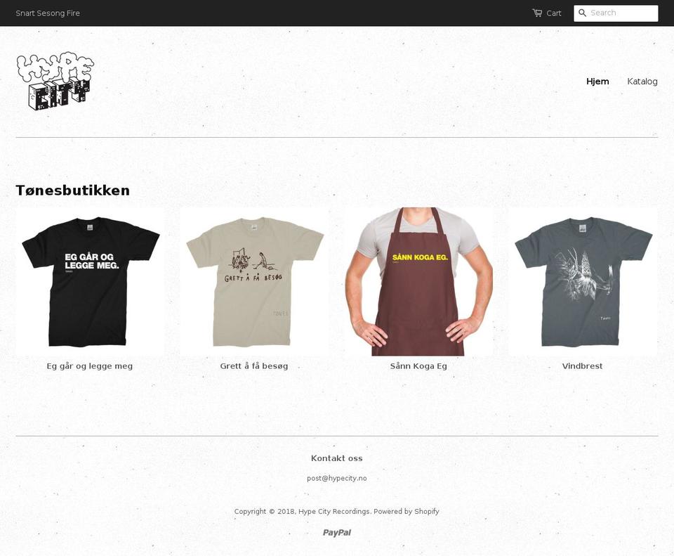 hypecity.no shopify website screenshot