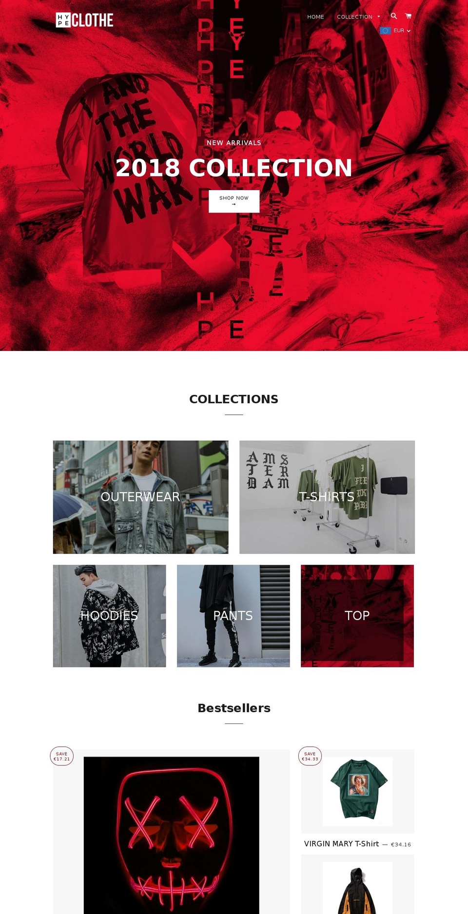 hypeclothe.com — Shopify storefront screenshot