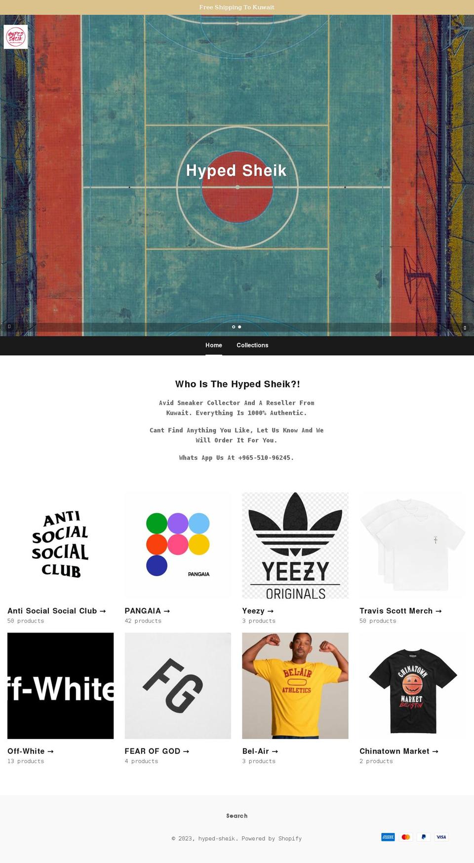 hyped-sheik.com shopify website screenshot