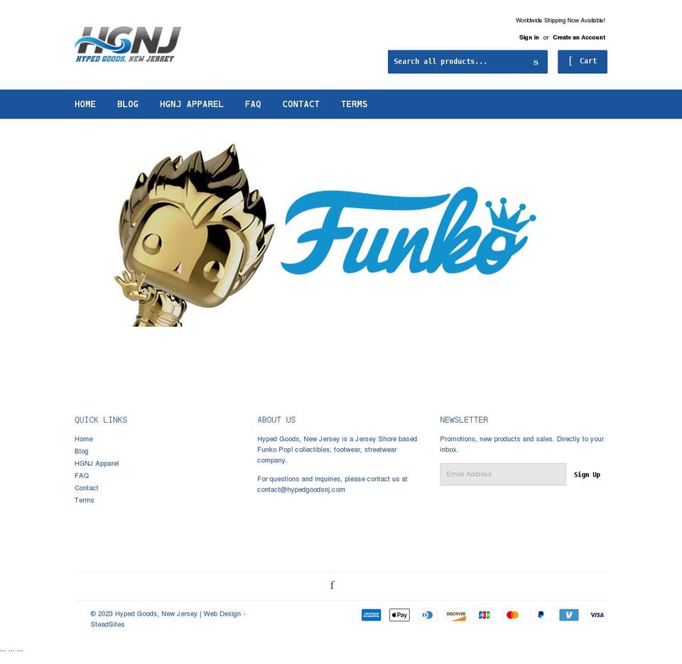 hypedgoodsnj.com shopify website screenshot