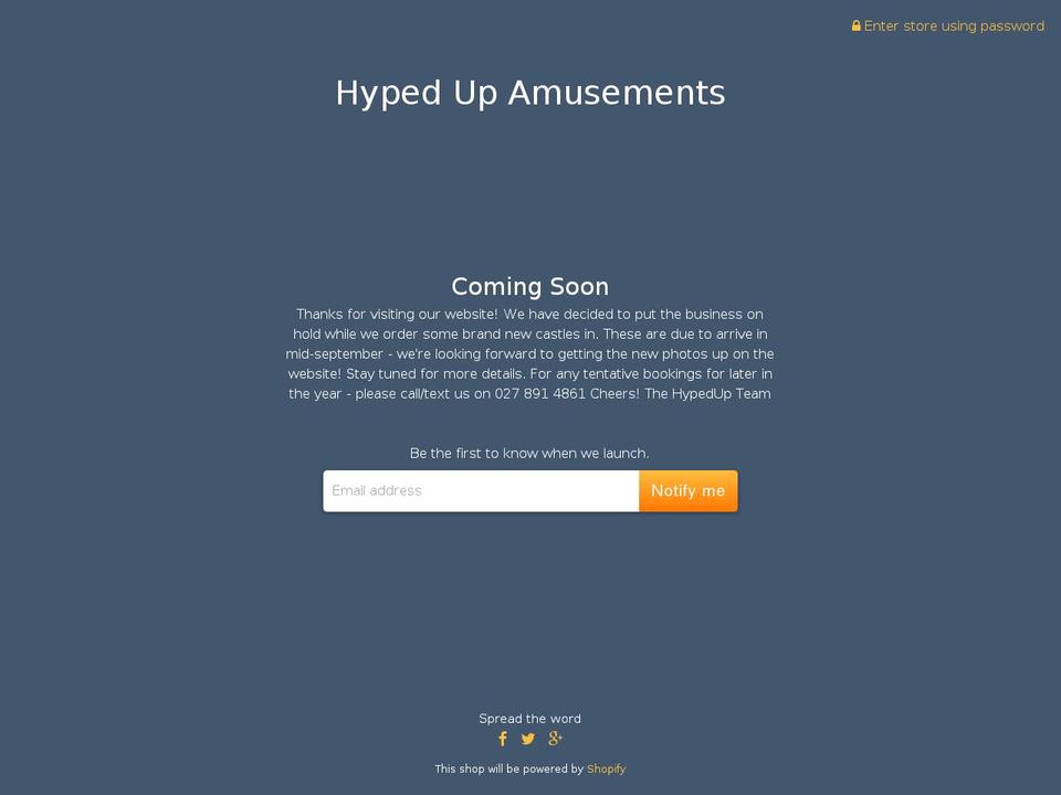 hypedup.co.nz shopify website screenshot