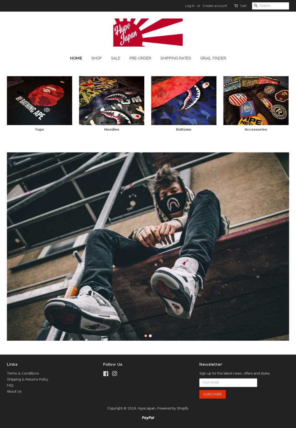 hypejapan.com — Shopify storefront screenshot