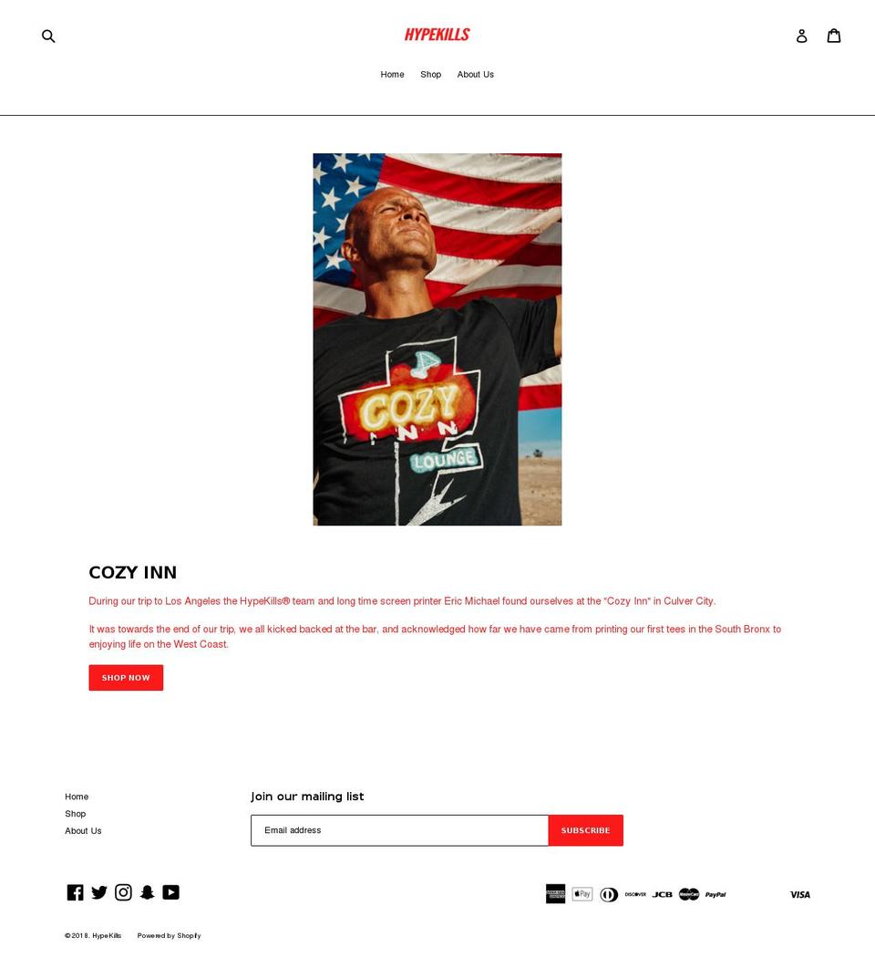 hypekillsnyc.com shopify website screenshot