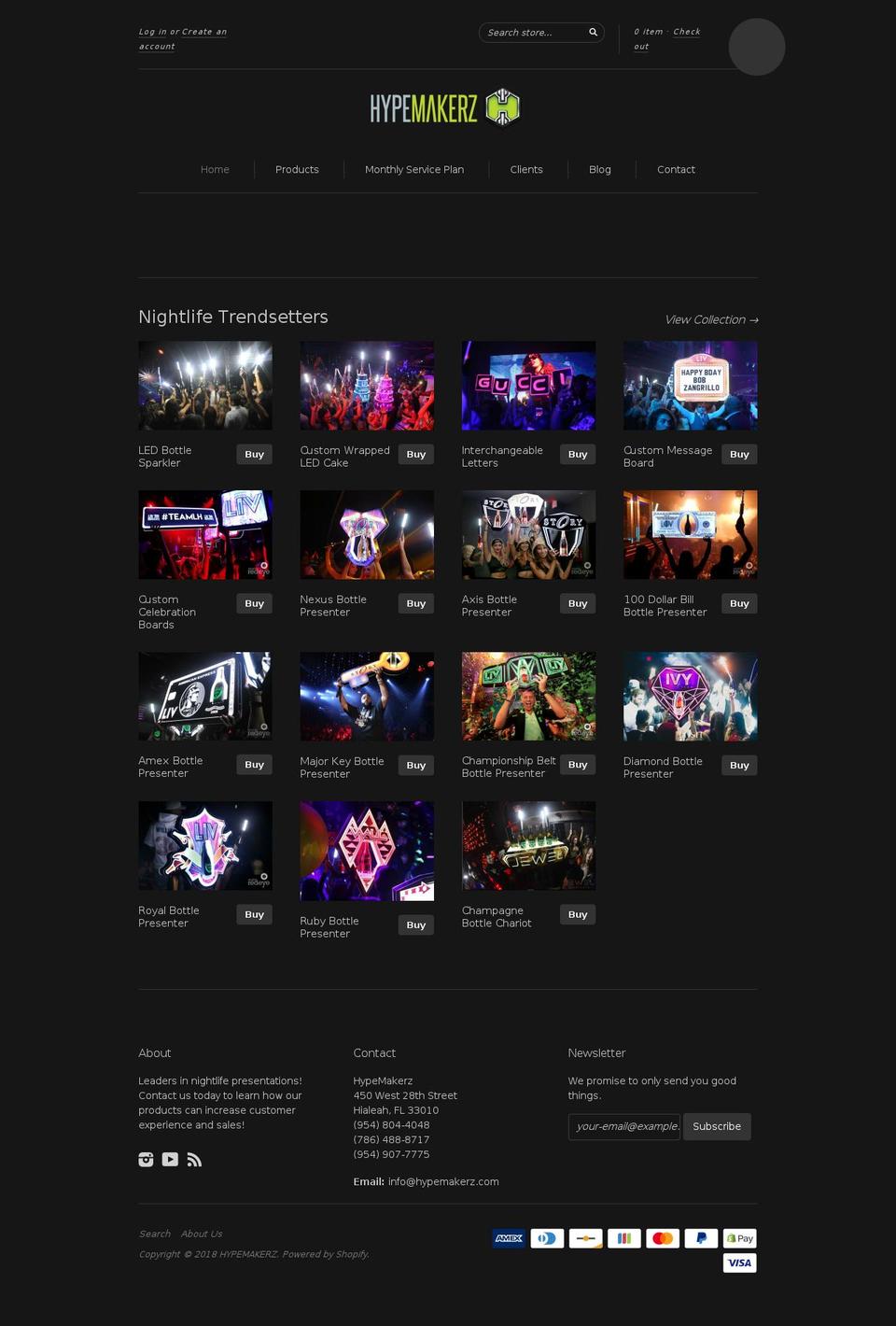 hypemakerz.com — Shopify storefront screenshot