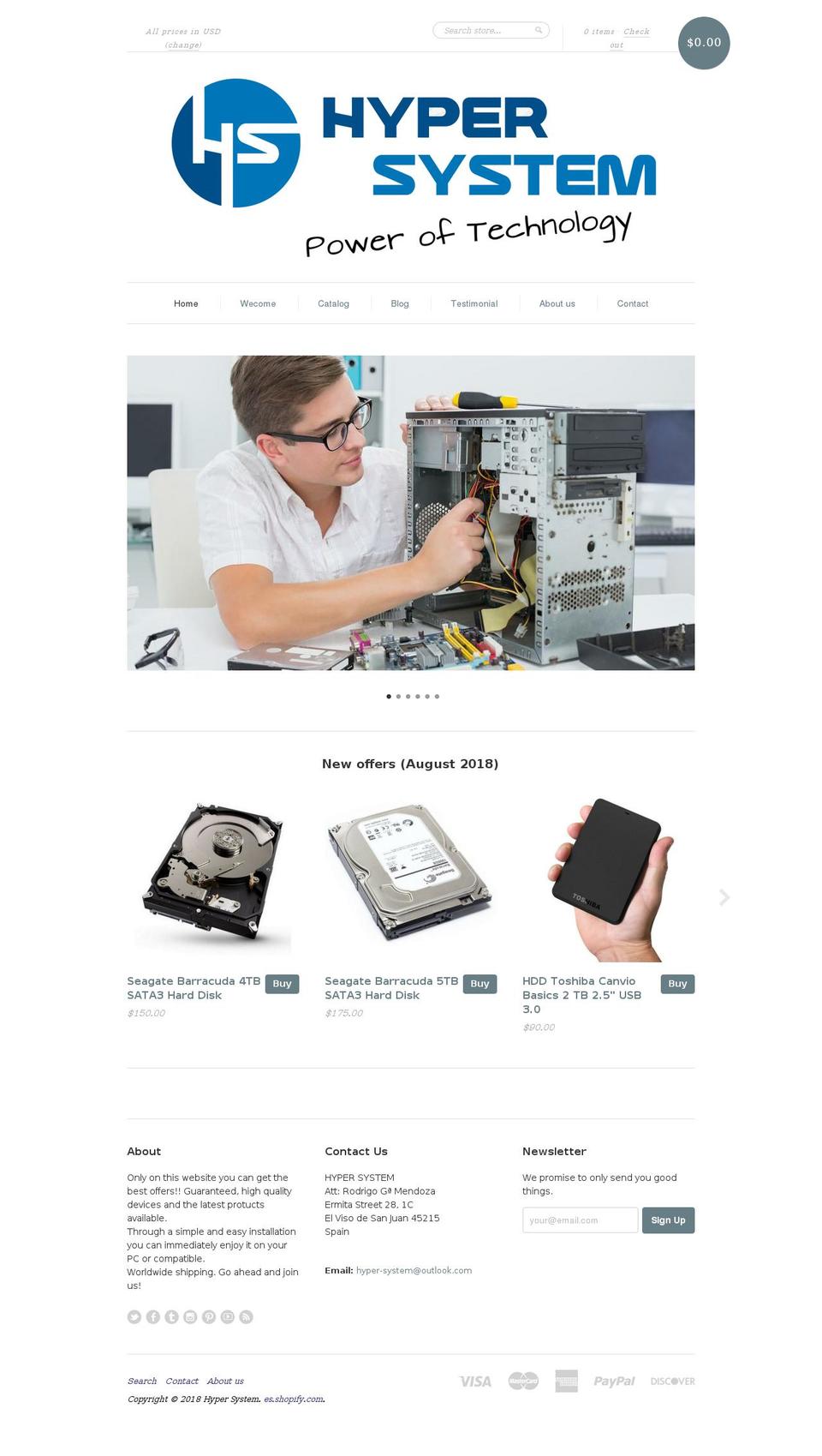 hyper-system.com — Shopify storefront screenshot