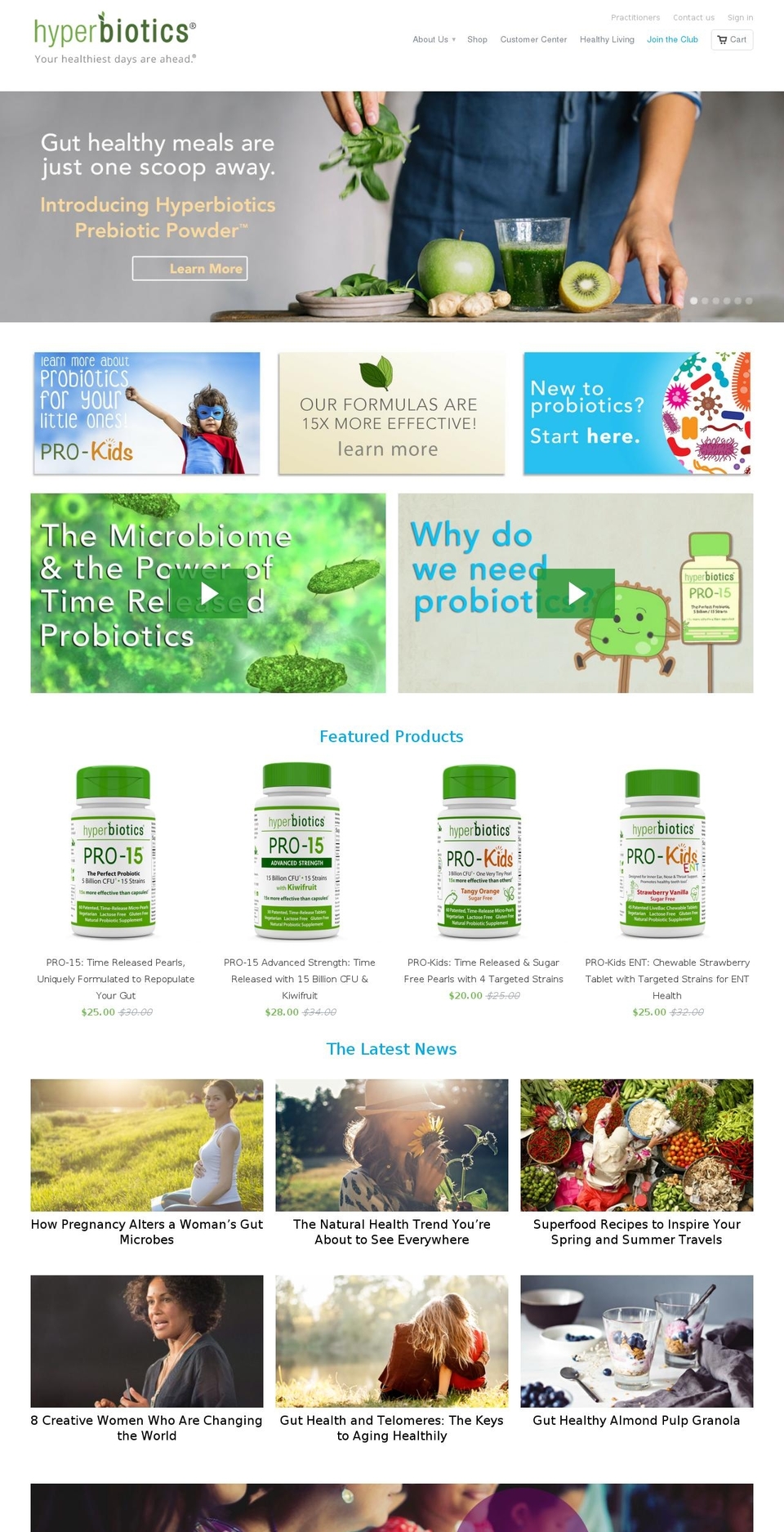 hyperbiotics.us shopify website screenshot