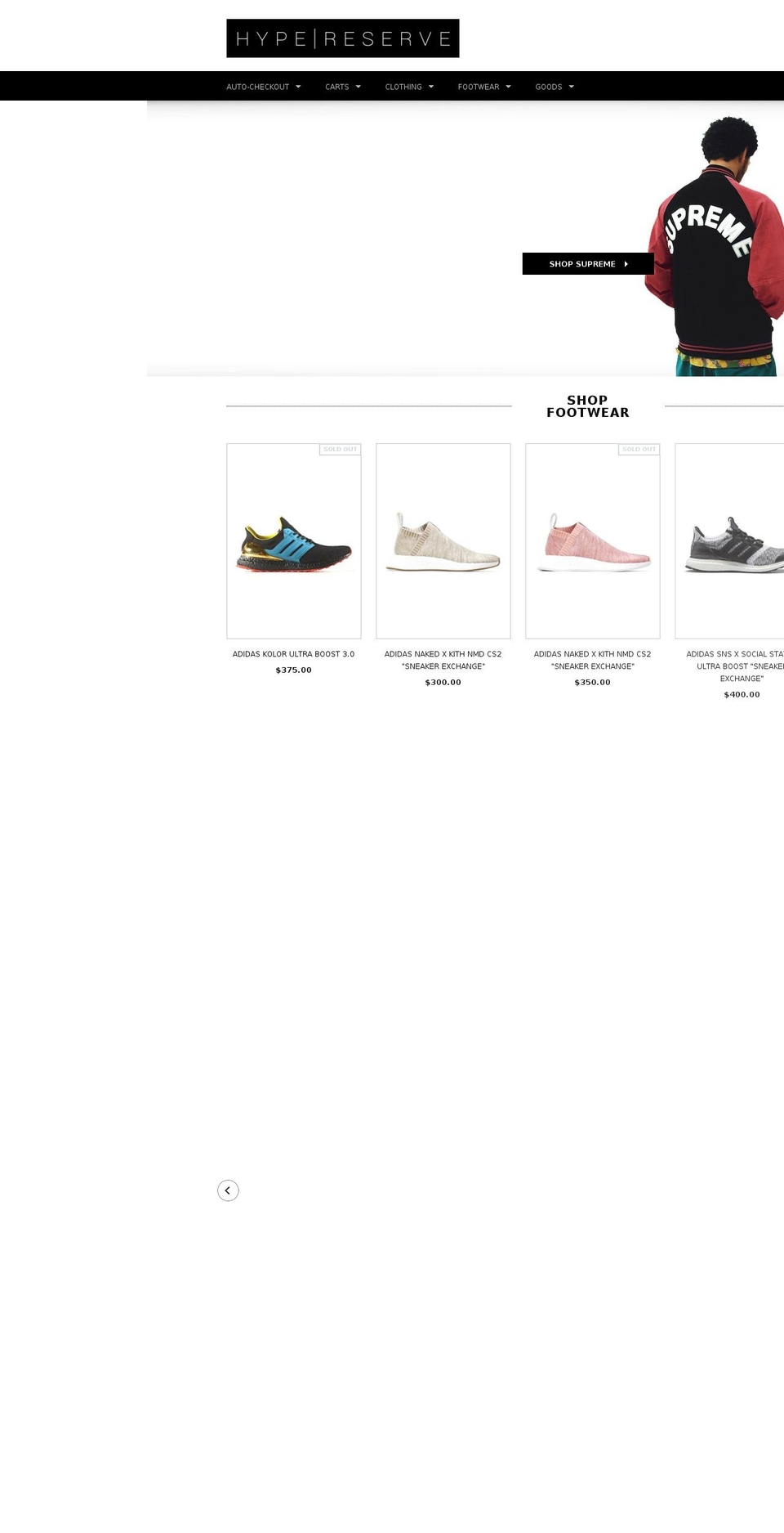 hypereserve.com shopify website screenshot