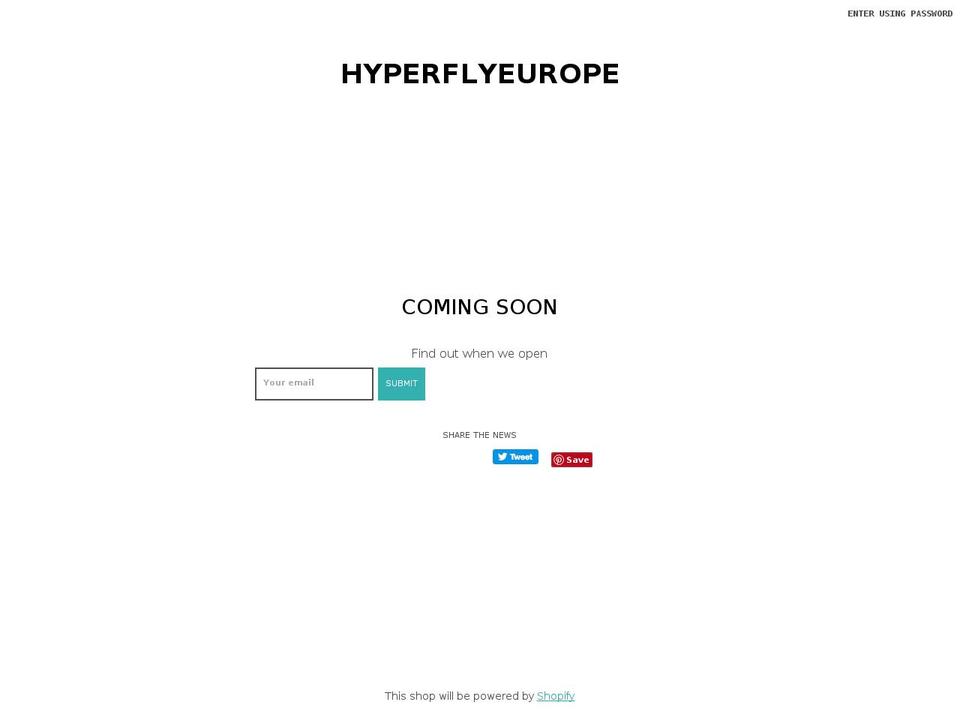 hyperflyeurope.com shopify website screenshot