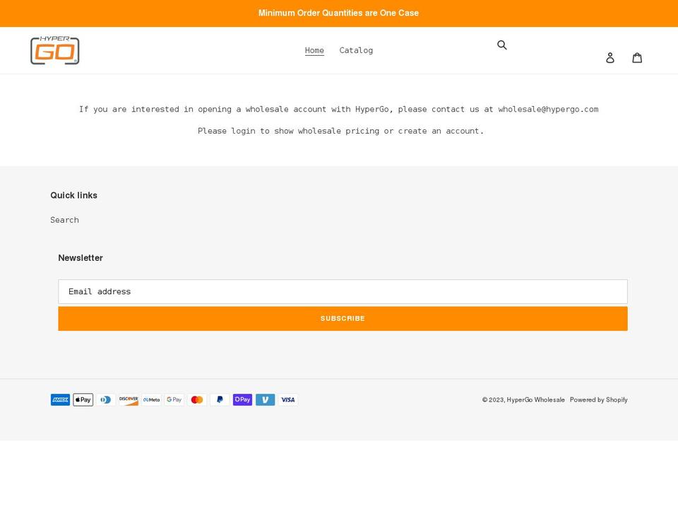 hypergowholesale.com shopify website screenshot