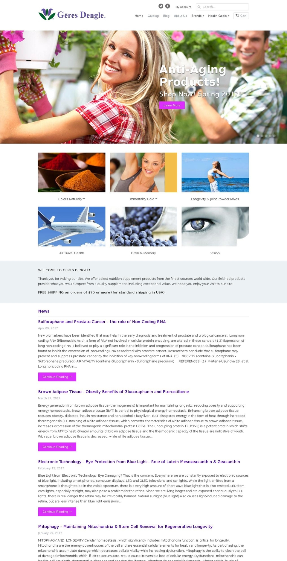 hyperlongevity.com shopify website screenshot