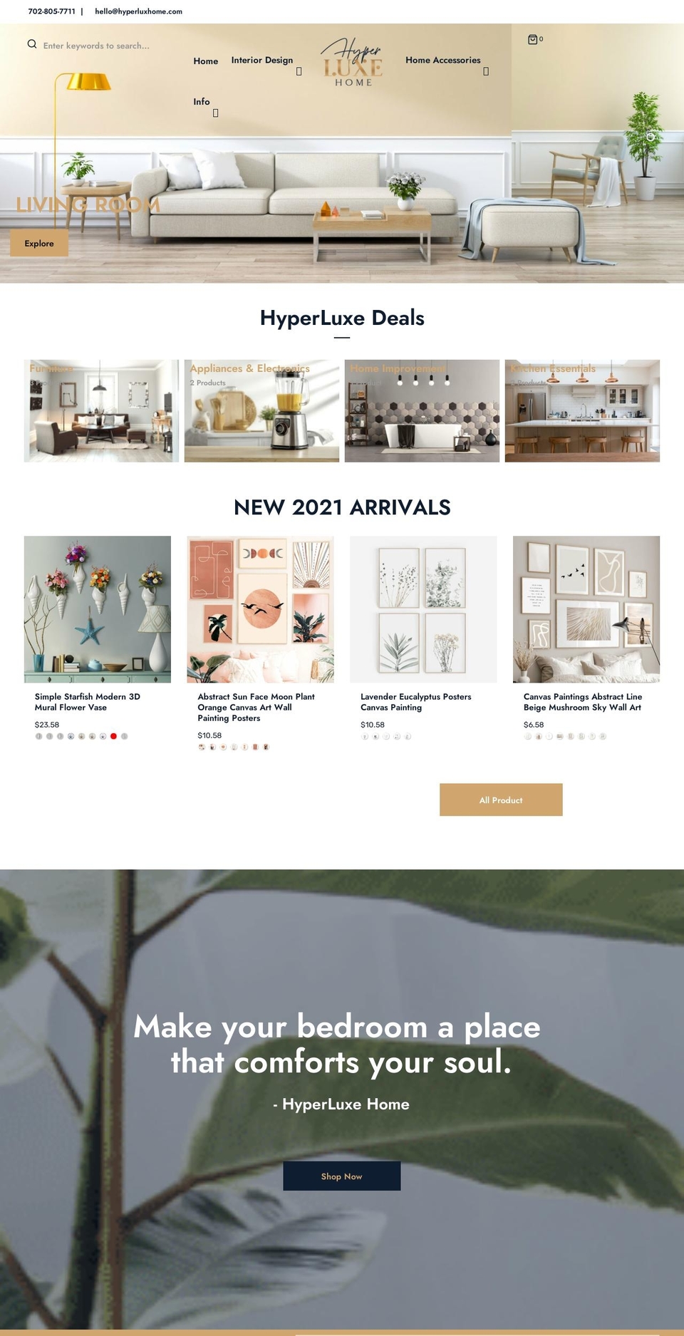 Home Shopify theme site example hyperluxehome.com