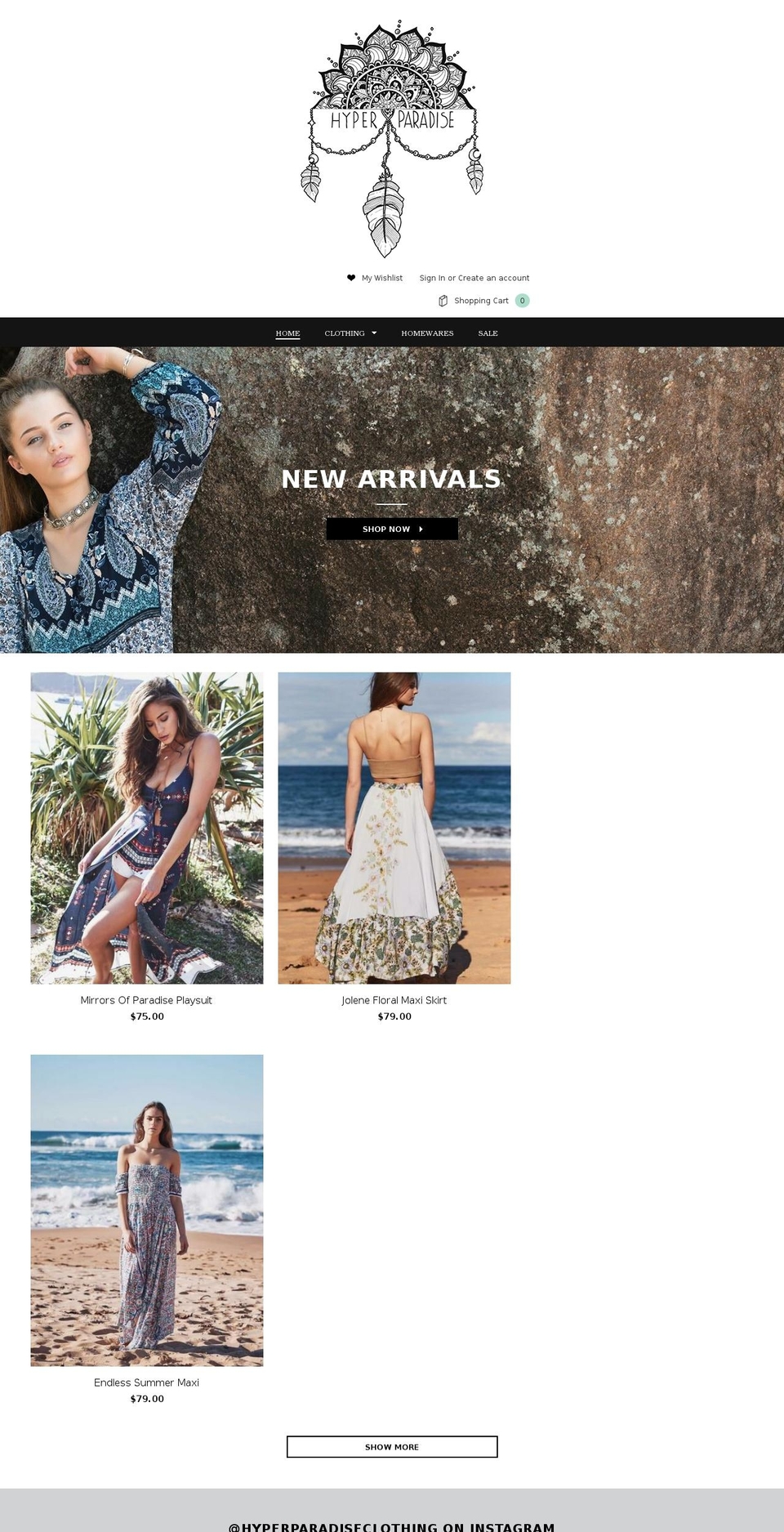 hyperparadise.com shopify website screenshot