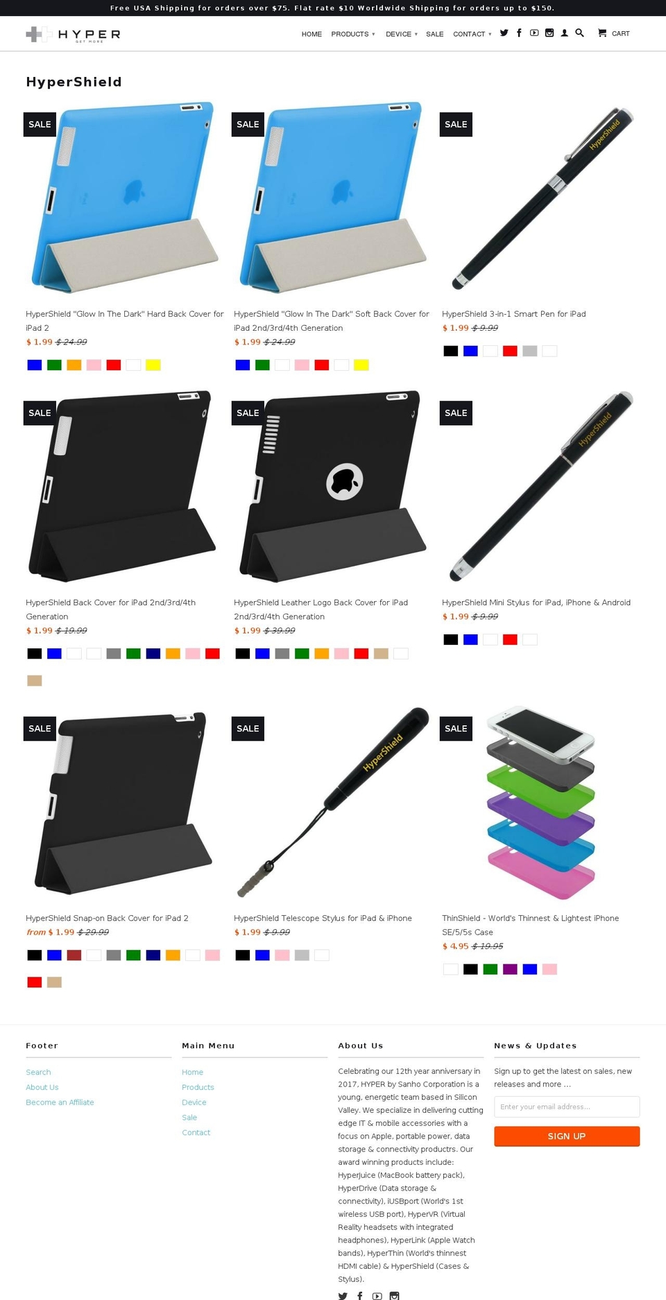 hypershield.com shopify website screenshot