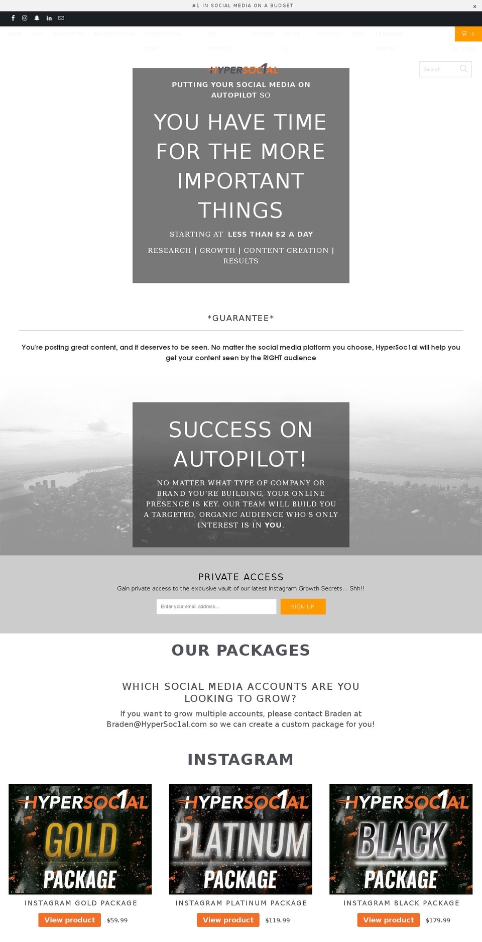 hypersoc1al.com — Shopify storefront screenshot