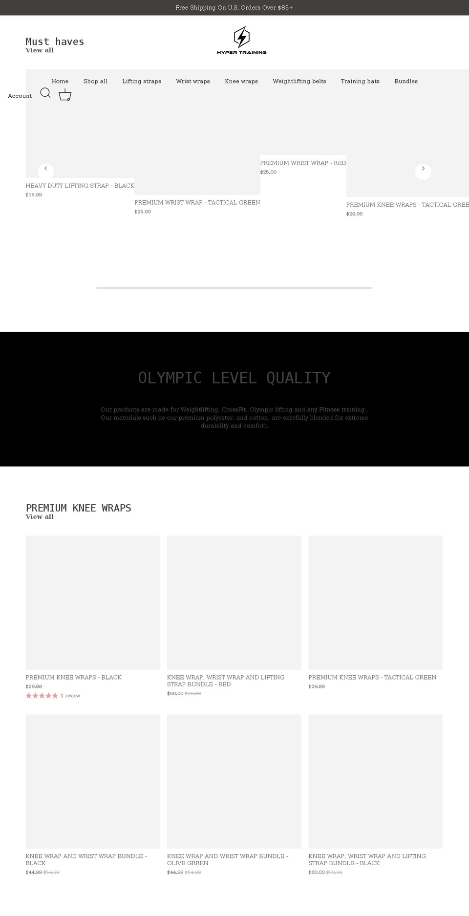 hypertraininggear.com shopify website screenshot