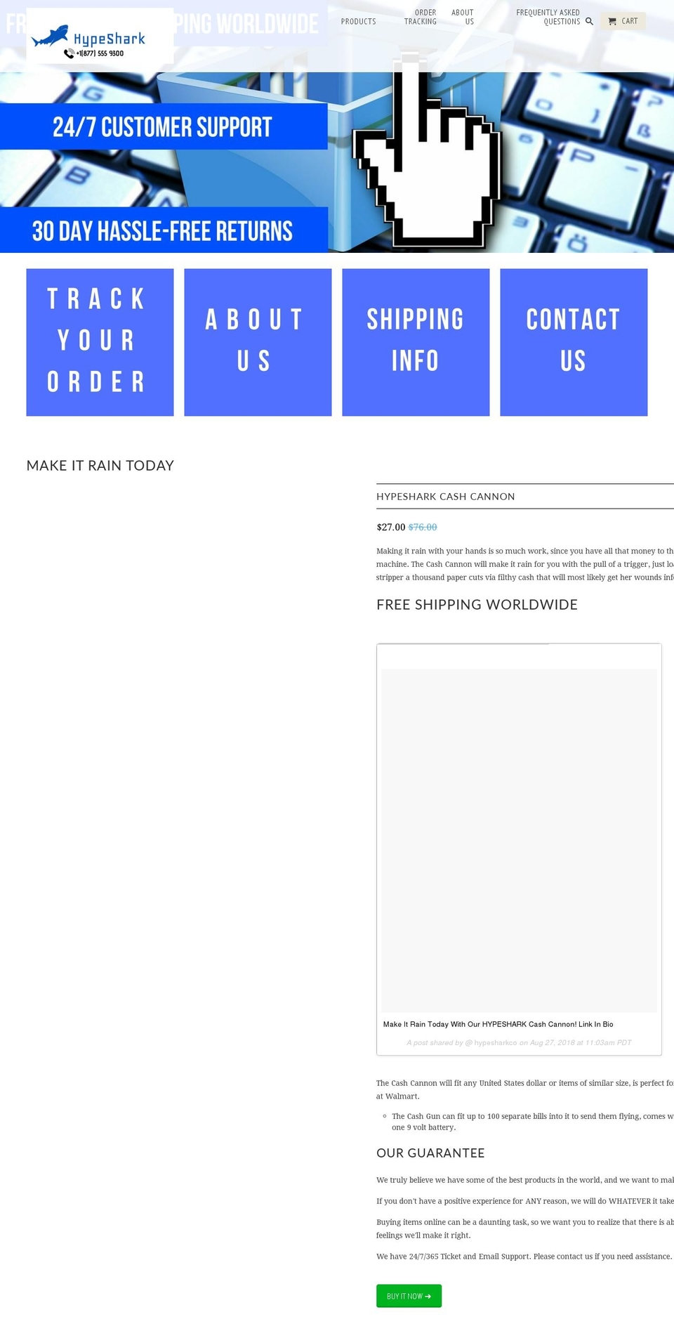 hypeshark.com — Shopify storefront screenshot