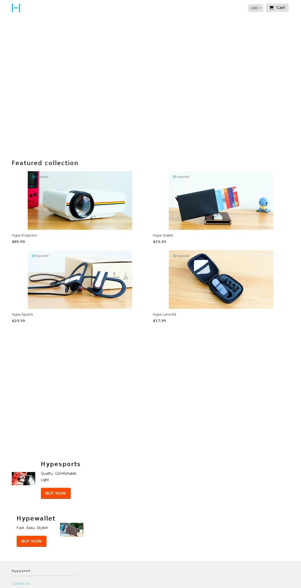 hypeshelf.com — Shopify storefront screenshot