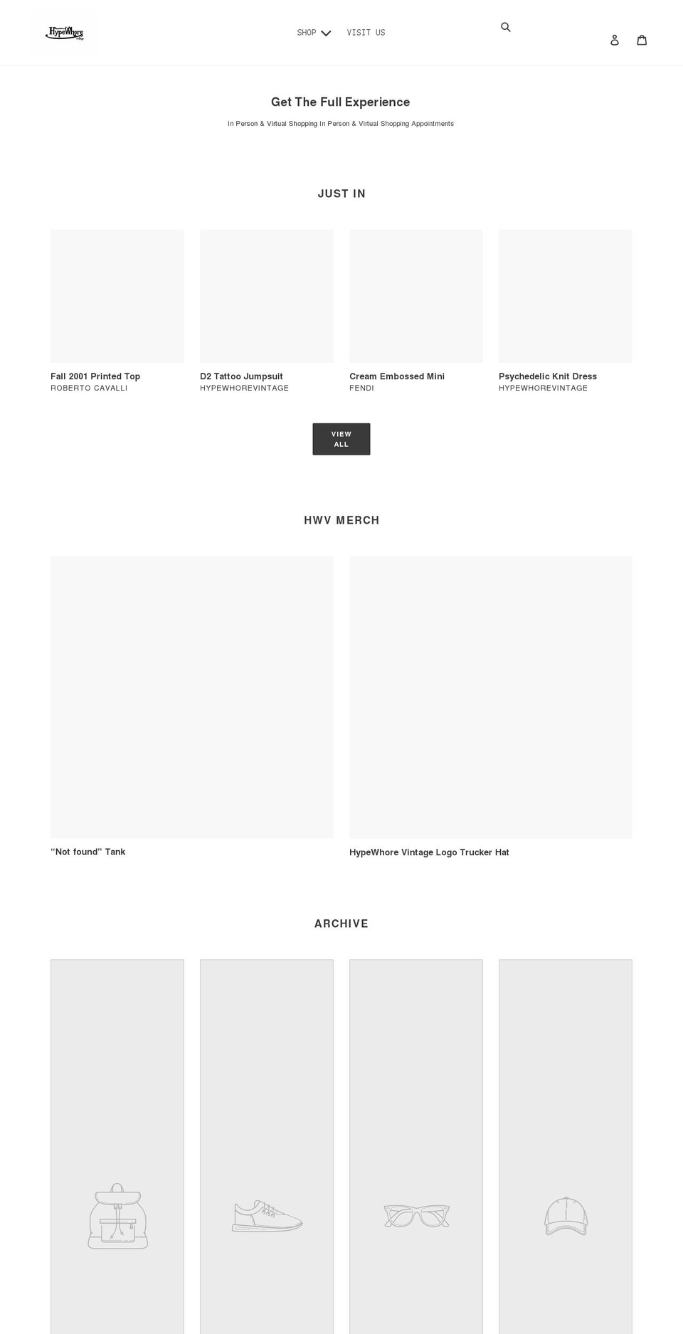 hypewhores.com shopify website screenshot
