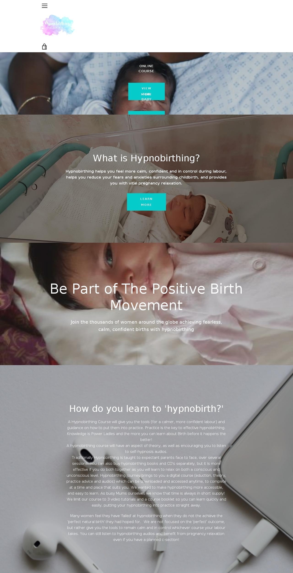 hypnobirthingjourney.com — Shopify storefront screenshot