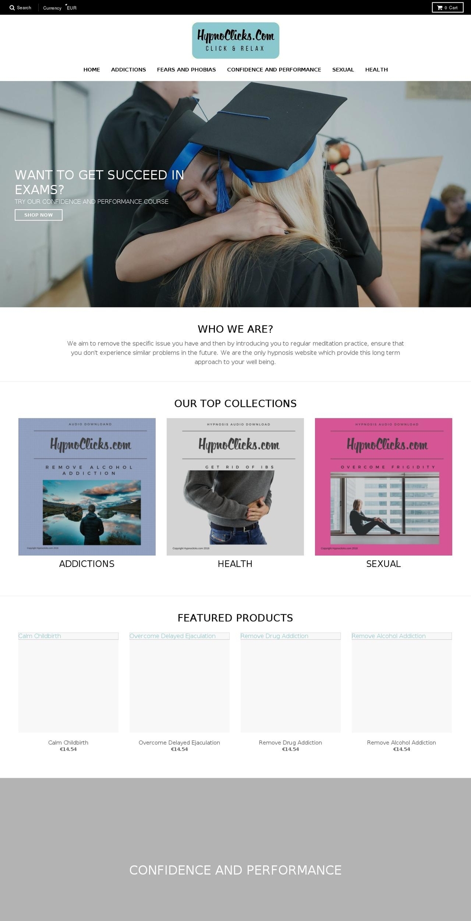 Dark Force X Shopify theme site example hypnoclicks.com