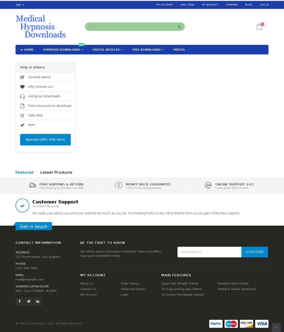 hypnosisdownloads.mobi shopify website screenshot