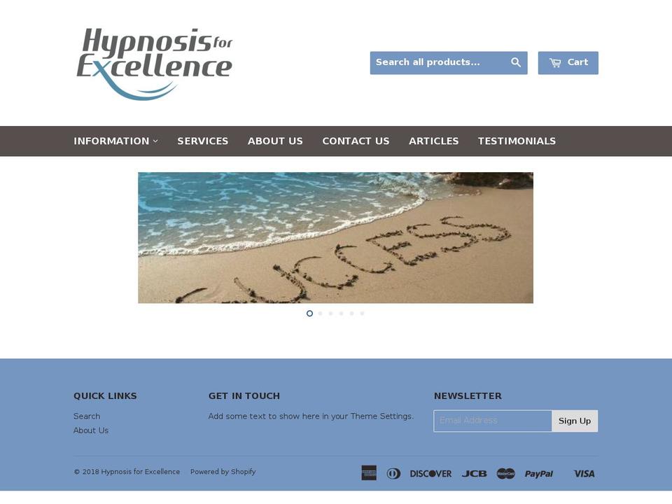 hypnosisforexcellence.com shopify website screenshot