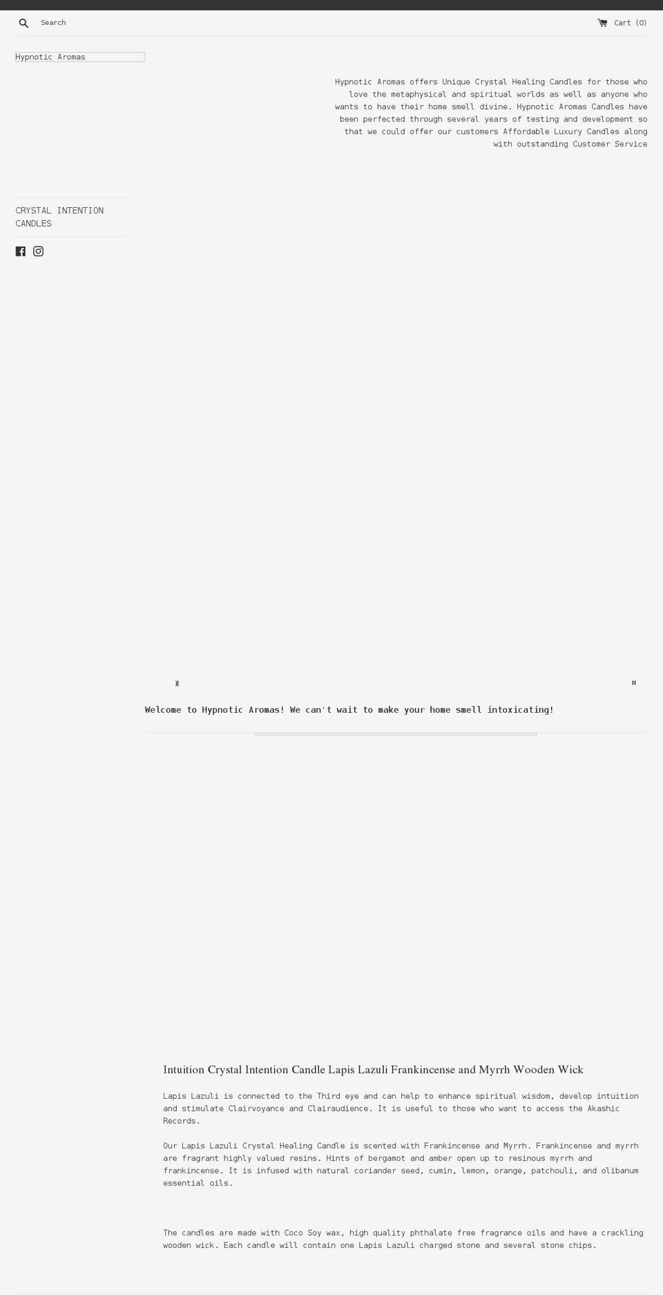 hypnoticaromas.net shopify website screenshot