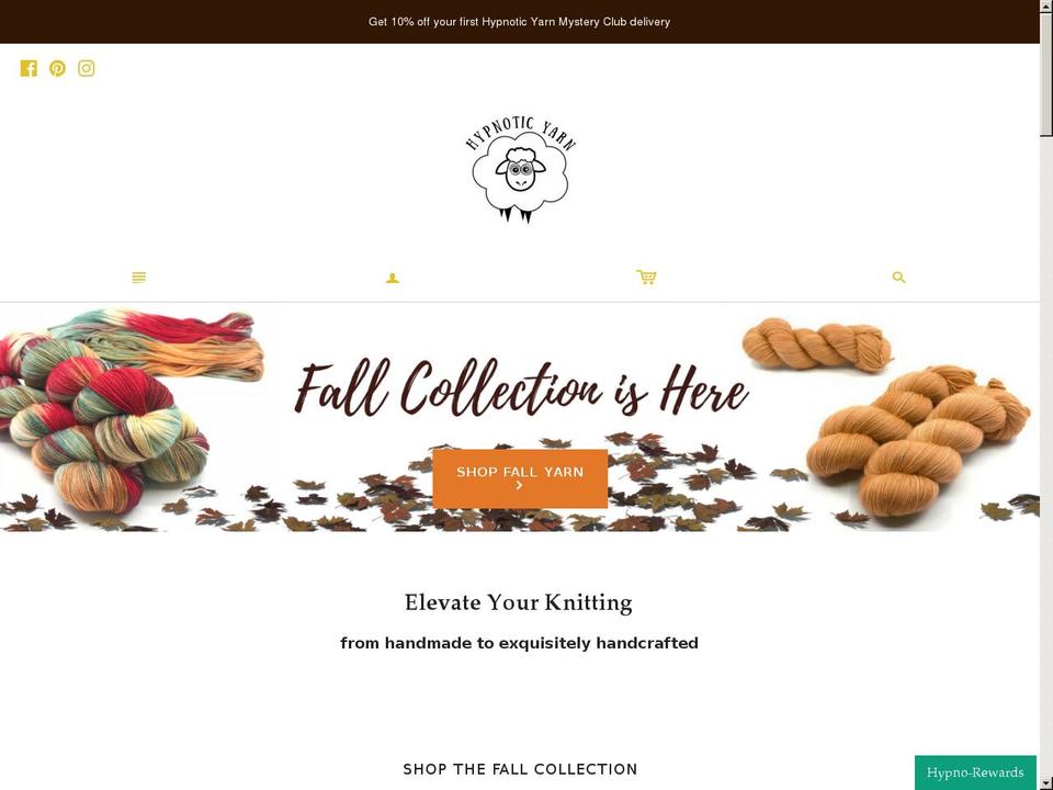 hypnoticyarn.com shopify website screenshot