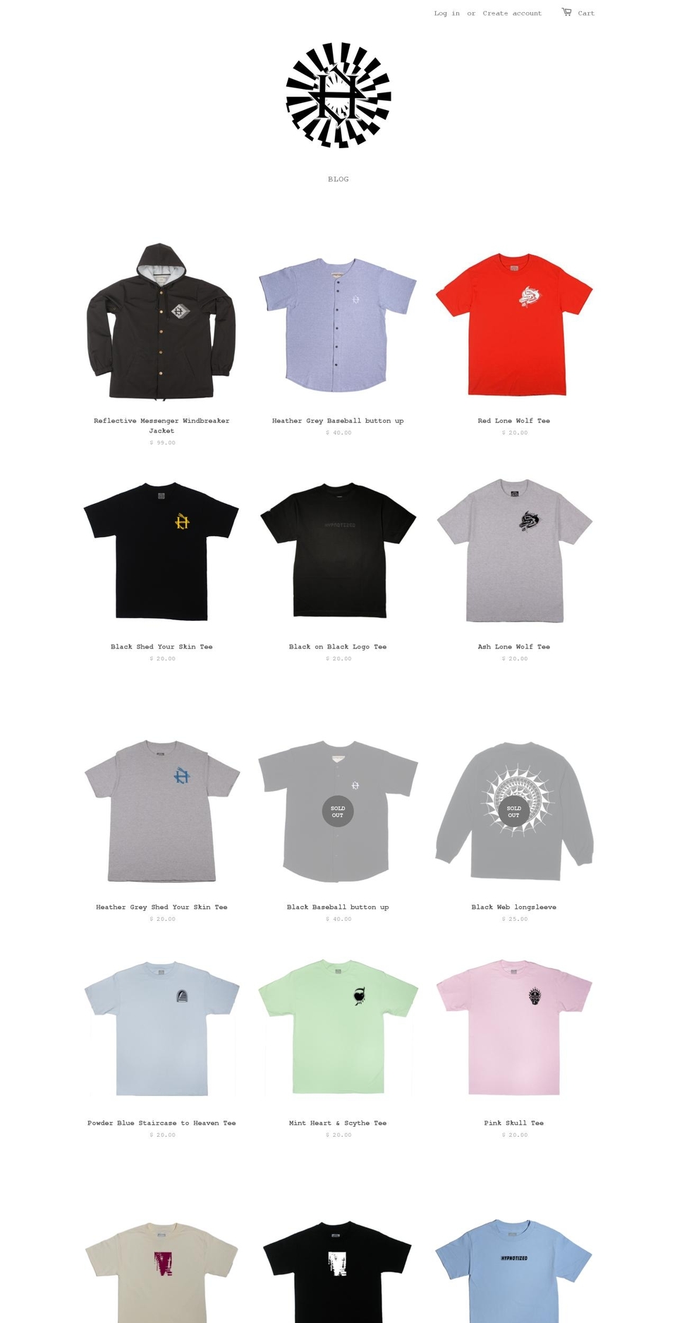 hypnotizedclothing.com shopify website screenshot