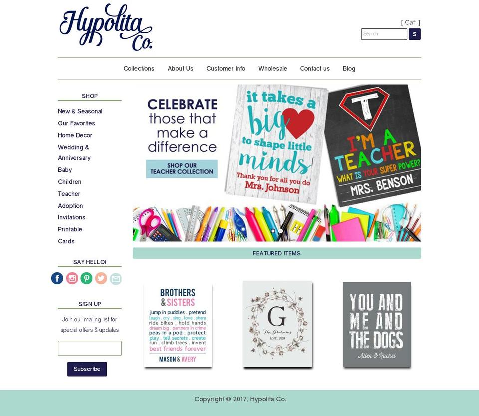 Copy Shopify theme site example hypolita.com