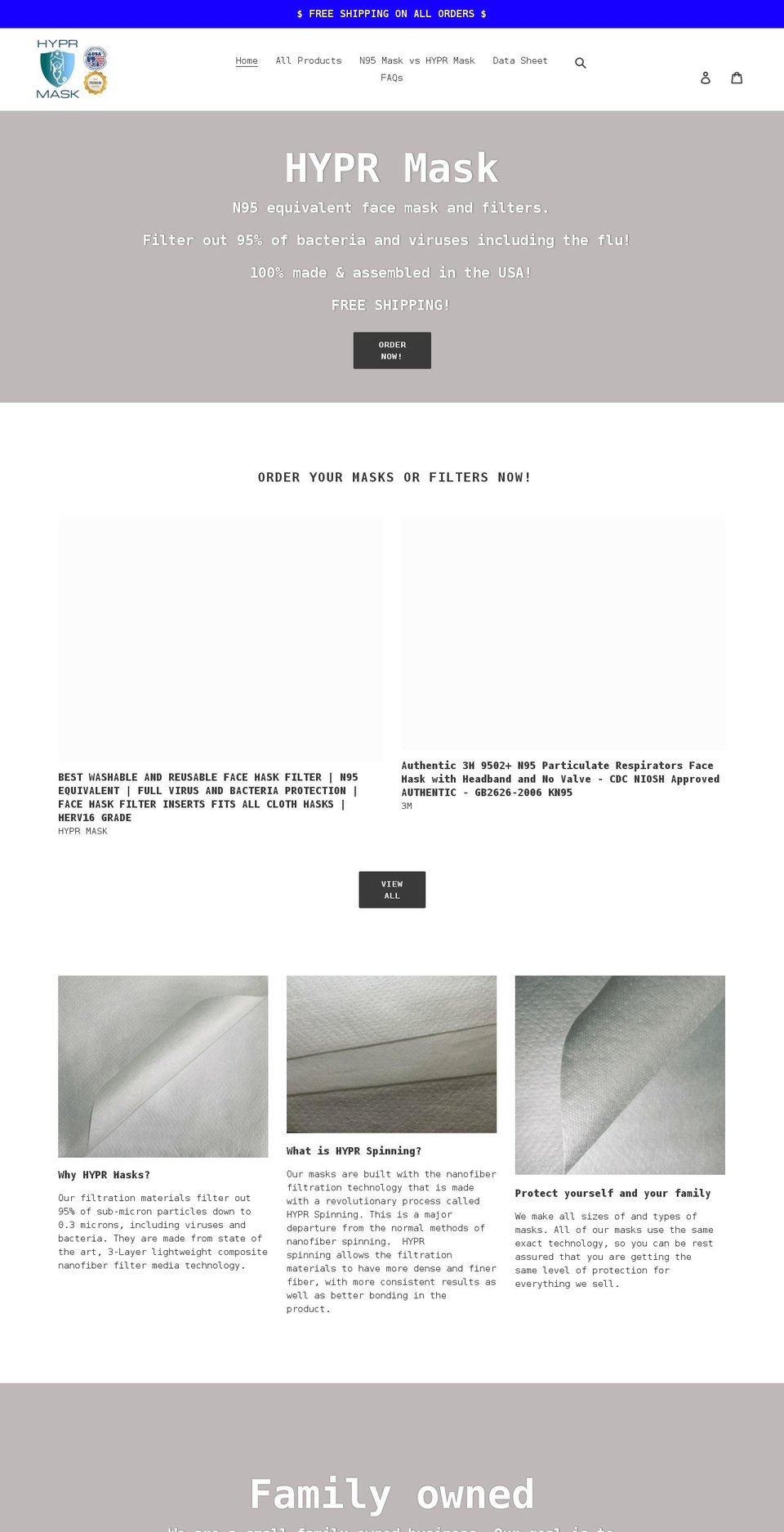 hyprmask.com shopify website screenshot