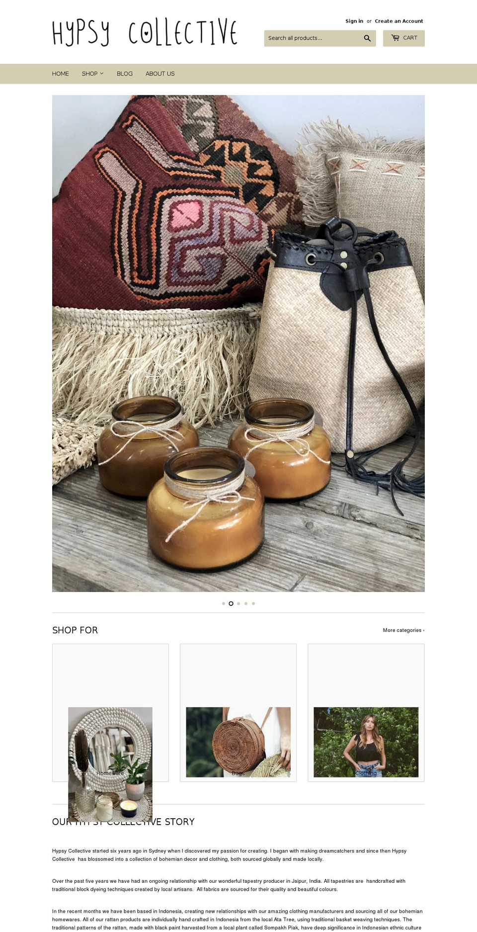 hypsycollective.com — Shopify storefront screenshot