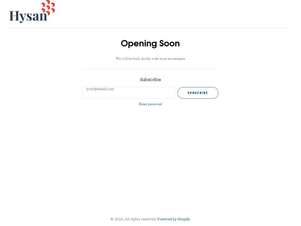 hysan.us shopify website screenshot