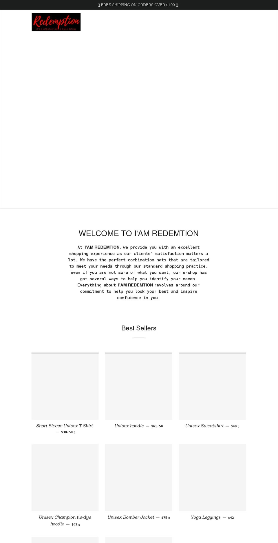 i-am-redemption.com shopify website screenshot