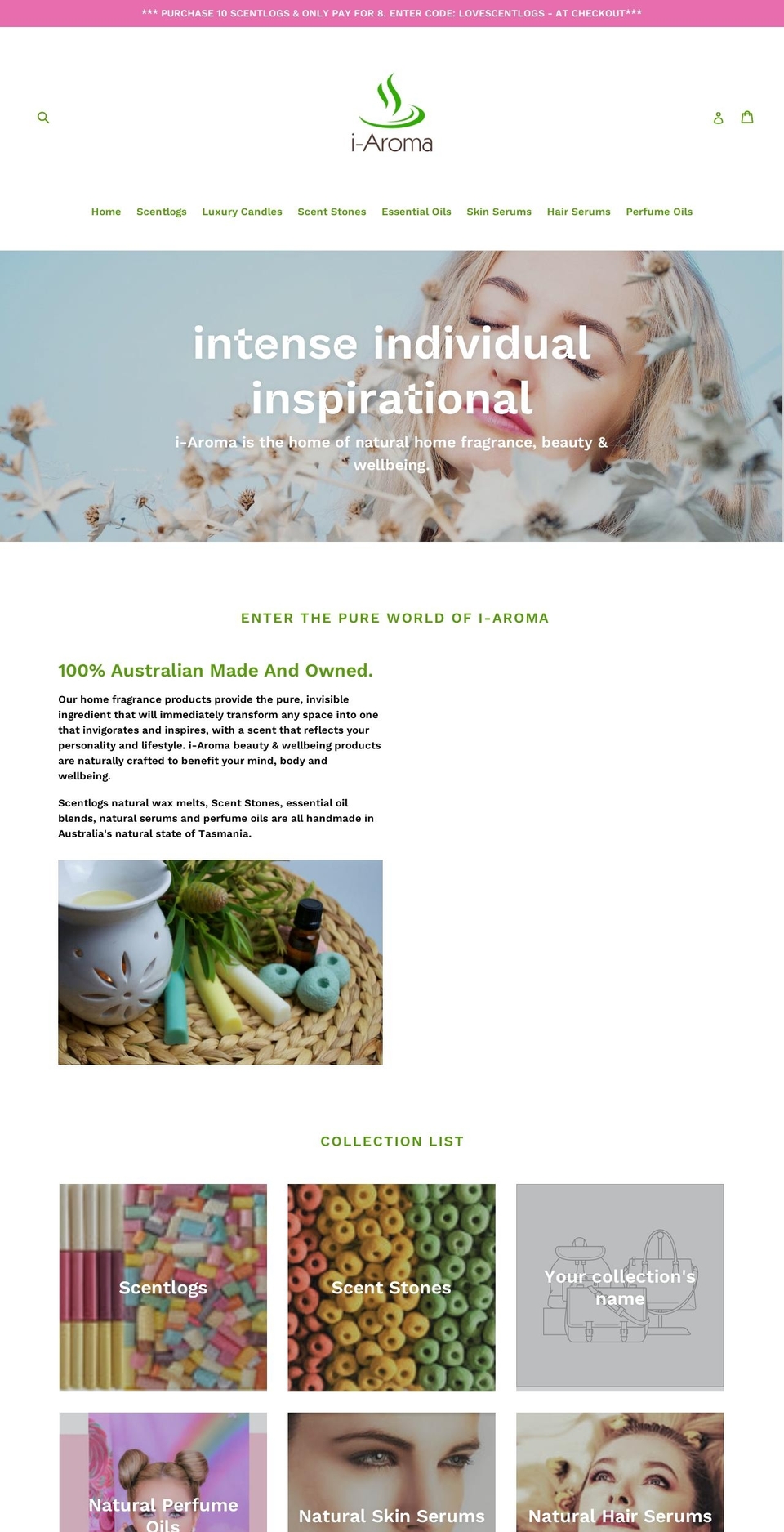 i-aroma.com.au shopify website screenshot