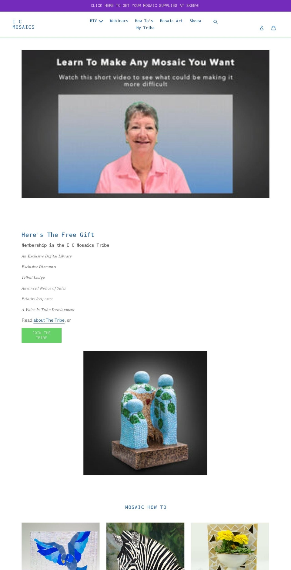 i-c-mosaics.com shopify website screenshot