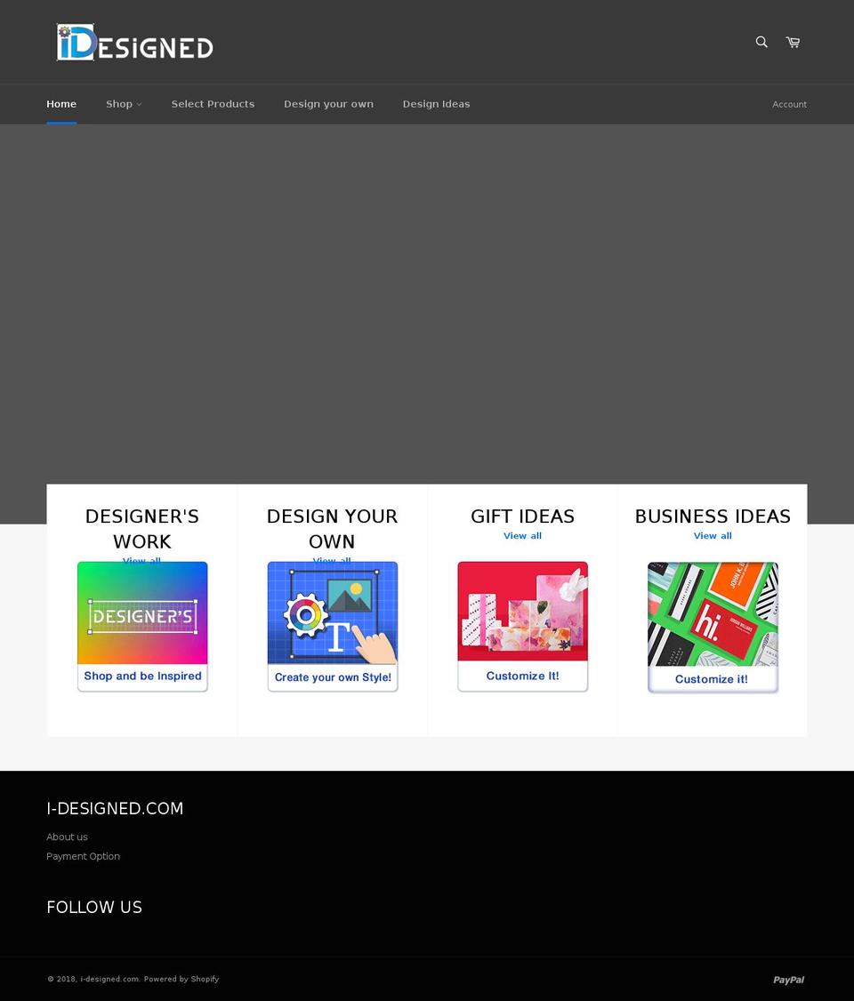 i-designed.com — Shopify storefront screenshot