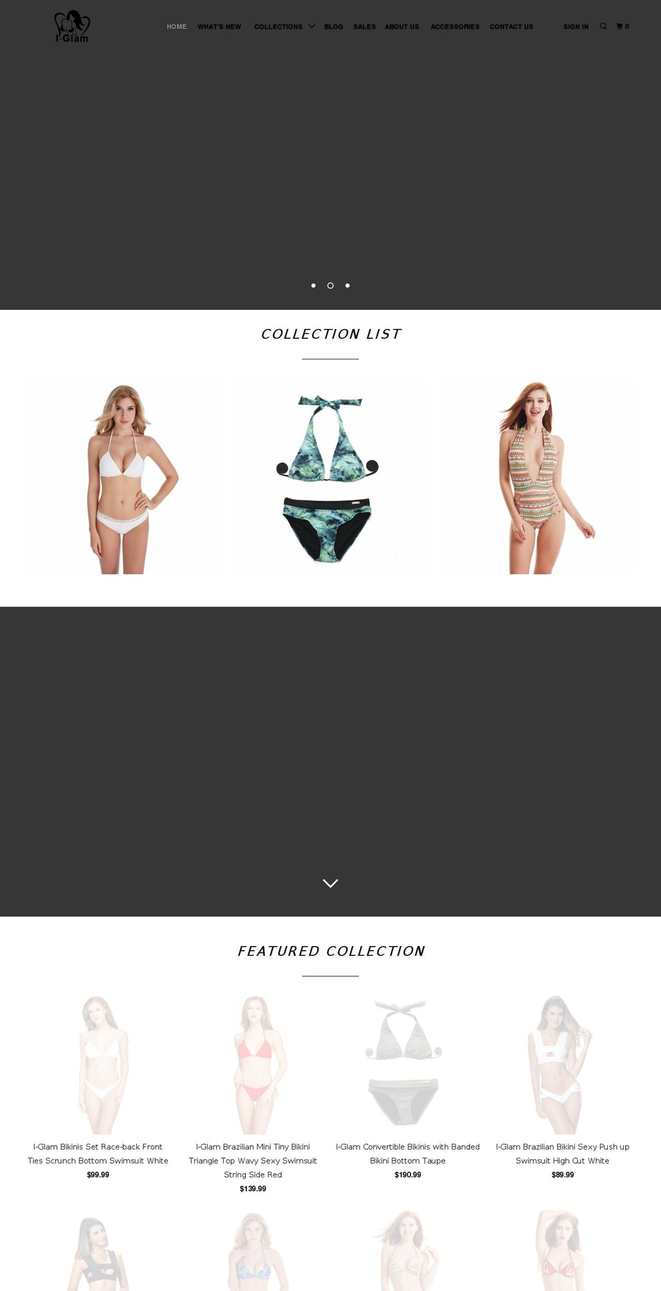 i-glam.net shopify website screenshot